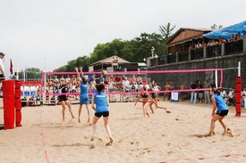 Сетка для пляжного волейбола нить 3,0 мм, 1,00х8,50 м, cтропа розовая